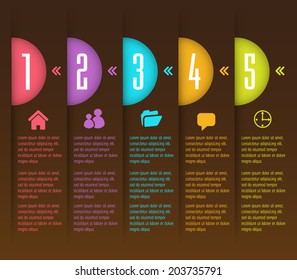 creative design text box template for website and business, icon, numbers.