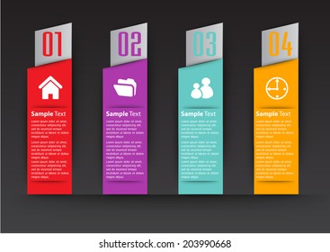 creative design text box template for website, numbers, icon.