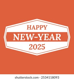 A creative design titled: Green and Red Happy New Year 2025 with Vintage Badge