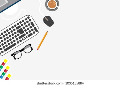 Creative design top view hero header image. Copy space.