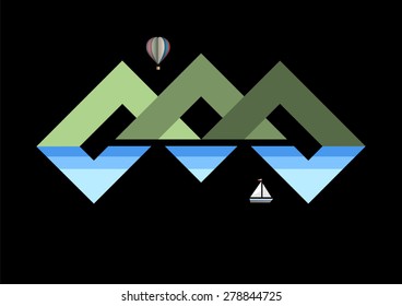 Creative design of travel emblem. Vector EPS10
