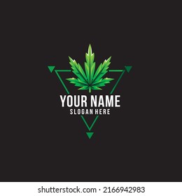 diseño creativo triángulo vector de logotipo de cannabis