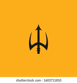 Creative design Trident Poseidon. Vector logo of crown or trident Poseidon