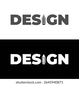 Tipografía de diseño creativo con Vector de icono de lápiz