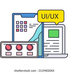 Creative design ui ux app tool vector icon. Graphic visual editor application software. Training course, creation art studio or program interface logo