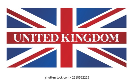 CREATIVE DESIGN OF UNITED KINGDOM WORDS AND UK FLAG COMBINATION 