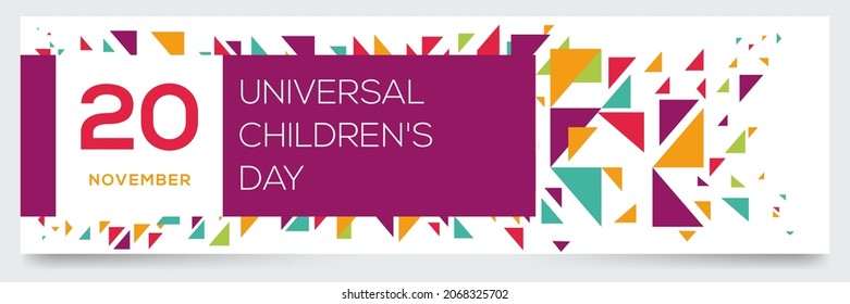 Diseño creativo para (día universal de los niños), 20 de noviembre, ilustración vectorial.