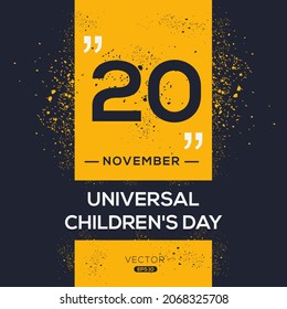 Diseño creativo para (día universal de los niños), 20 de noviembre, ilustración vectorial.