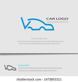 Creative design of V and car logo template with simple style. Modern logo template.