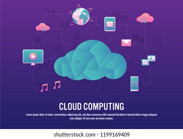 Creative design vector of  Cloud computing technology concept
