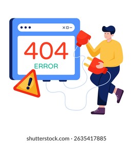 Um vetor de erro de design criativo 404