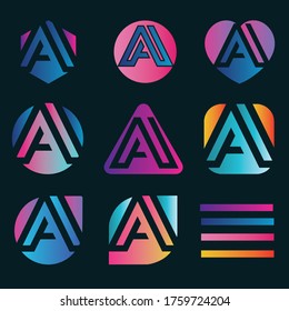 Diseño creativo vectorial Tipo de letra y letras coloridas , Logo.Coloridas letras redondeadas , Diseño tipográfico, logotipo abstracto.
