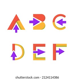 Creative Design vector Font colorful, Header, Lettering, Logo. Funny Entertainment Active Sport Technology areas Typeface. Colorful rounded Letters  