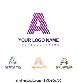 Creative Design vector Font Logo. A letter logo. Colorful Letters