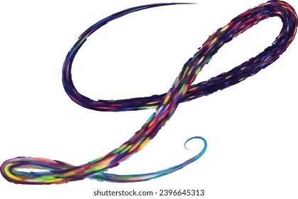 Creative Design vector Font of twisted Ribbon for Title, Header, Lettering, Logo, letter design art, A to Z alphabet colorful, 3d A to Z alphabet colorful,3d Letters