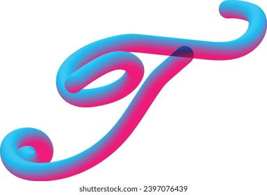 Creative Design vector Font of twisted Ribbon for Title, Header, Lettering, Logo, letter design art, A to Z alphabet colorful, 3d A to Z alphabet colorful,3d Letters
