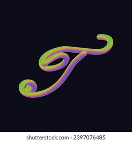 Creative Design vector Font of twisted Ribbon for Title, Header, Lettering, Logo, letter design art, A to Z alphabet colorful, 3d A to Z alphabet colorful,3d Letters
