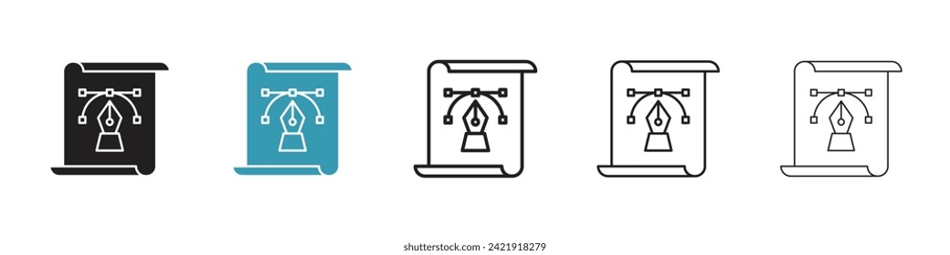 Creative Design Vector Icon Set. Artistic Template Vector Symbol for UI Design.