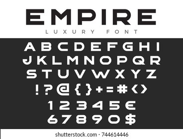 Creative Design vector linear Font for Title, Header, Lettering, Logo, Monogram.
Corporate Business Luxury Technology Typeface. Letters, Numbers Line art style.