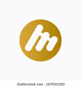 
Creative Design vector logo letter M in circle. 
