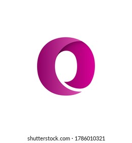 Creative Design vector logo letter o of twisted Ribbon for Title, Header, Lettering, Logo. Colorful rounded Letters. Modern design.