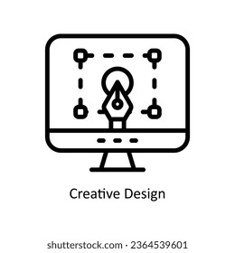 Creative Design vector  outline Icon Design illustration. Graphic Design Symbol on White background EPS 10 File
