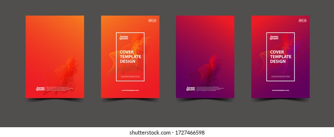 Creative design of vector template for A4 book cover, flyer and flyer in abstract background by using warm color tones together.