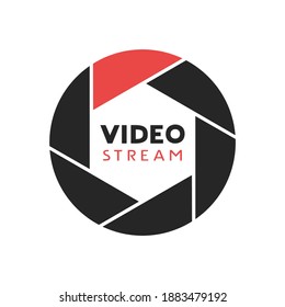 Diseño creativo del símbolo de transmisión de vídeo