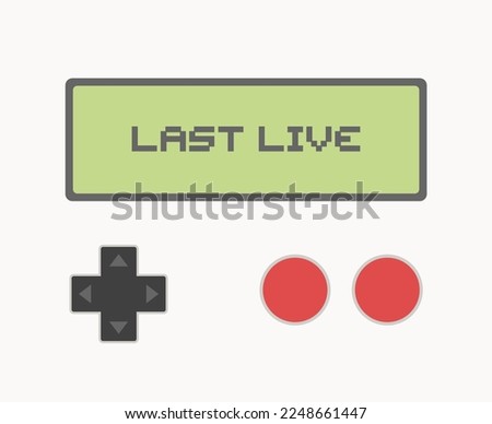 Creative design of vintage videogame screen and last live message
