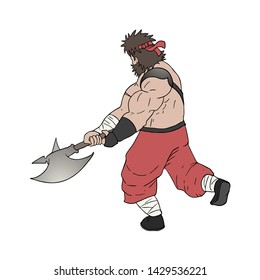 Creative design of of warrior with ax
