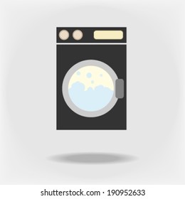 Creative design of washing-machine. Fully editable vector.