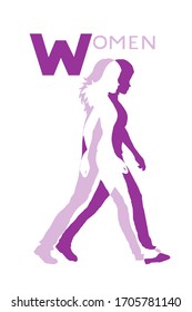 Creative design of woman walking illustration