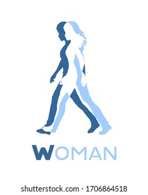 Creative design of woman walking illustration