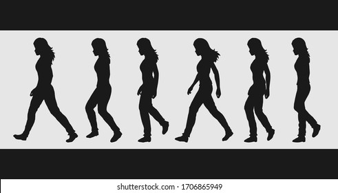 Creative design of woman walking illustration