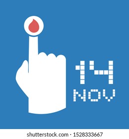 creative design of word day of diabetes icon