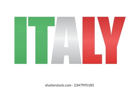 creative design of word italy combining with italy flag