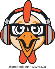 Creative design work for Chicken with Headphone 