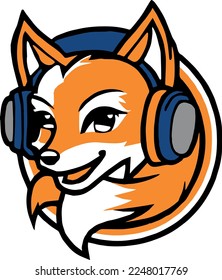 Creative design work for Fox Mascot with Headphone