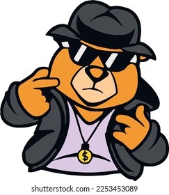 Creative design work for Gangster Teddy Bear 