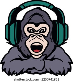 Creative design work for Gorilla with Headphone