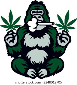 Creative design work for Gorilla Smoking Weed 