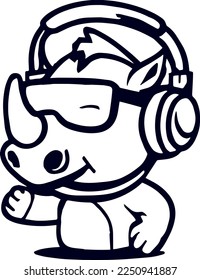 Diseño creativo para Rhino con audífono 
