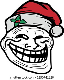 Creative design work for Santa Hat Troll Face