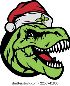 Creative design work for Santa Hat Trex Dinosaur 