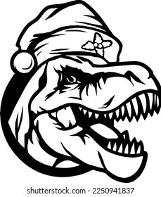 Creative design work for Santa Hat Trex Dinosaur 