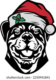Creative design work for Santa Hat Rottweiler