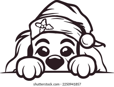 Creative design work for Santa Hat Cocker Spaniel 