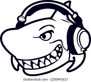 Creative design work for Shark with Headphone 