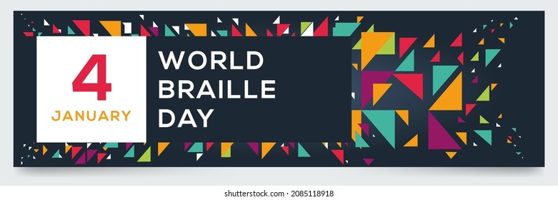 Diseño creativo para (Día Mundial de Braille), 4 de enero, Ilustración vectorial.