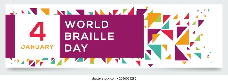 Creative design for (World Braille Day), 4 January, Vector illustration.
